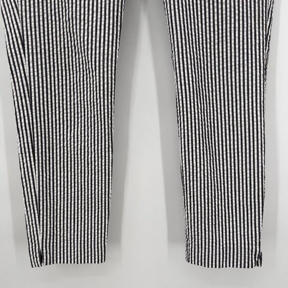ZARA Women’s Black & White Striped Slim Fit Ankle Pants Size M - Picture 3 of 13